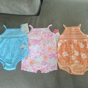 Carter's 3pc Baby Girl Sunsuit Bundle